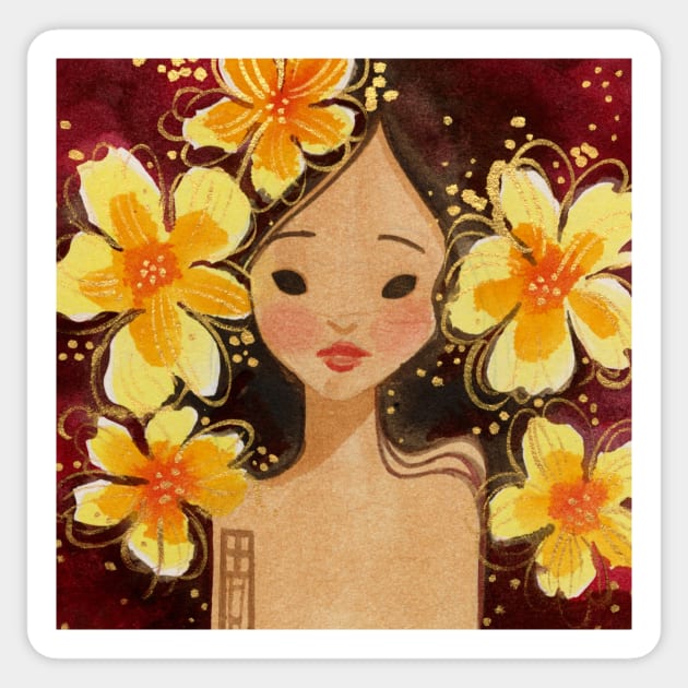 Yellow Blossoms Sticker by Alina Chau